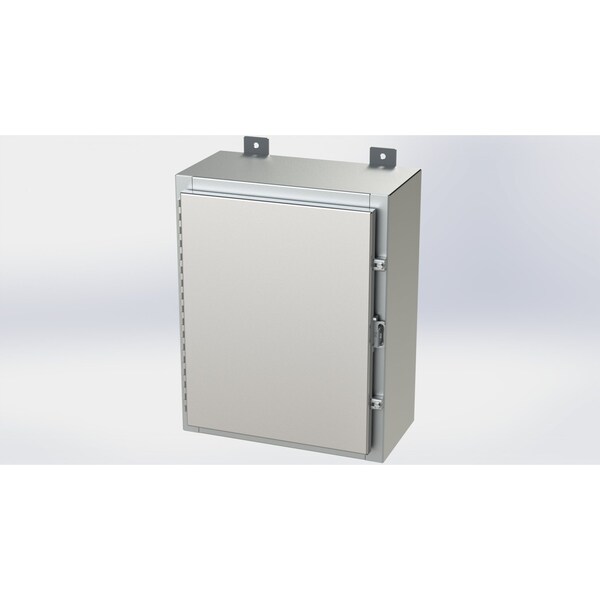 Padlockable Hasp Electrical Enclosures, 20 in H, 8 in D, 16 in W, NEMA 4X, 316 Stainless Steel
